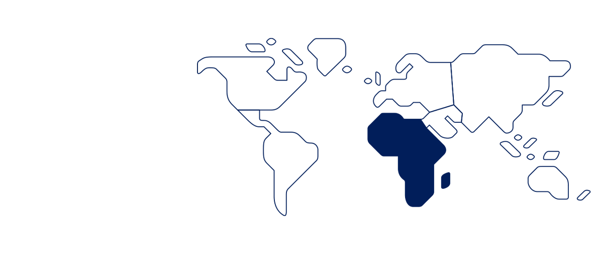 Weltkarte mit Ansicht von Afrika