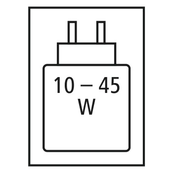 Required high performance power supply: 45.0 W / Required minimum power supply: 10.0 W / USB PD: Yes 