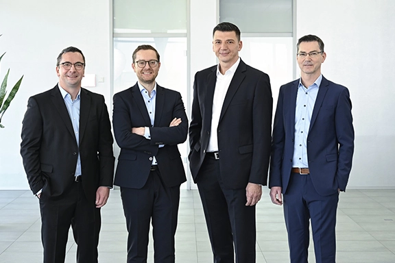 Group photo of the current management, from left to right: Michael List, Dr. Marco Wagner, Christian Sokcevic, Roland Handschiegel